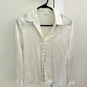 Lilysilk 100% silk blouse size xs perl white excellent condition
